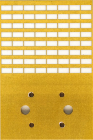 Top view of a ceramic chip antenna consisting of an 8 × 8 radiating array