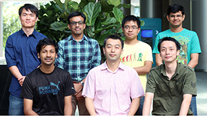 The research team working on the hand pose recognition technology.