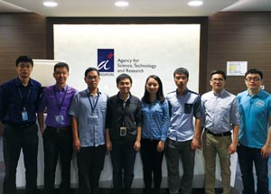 (from left to right) Xin Liu, Chao Wang, Kah Hyong Chang, Jun Zhou, Bo Wang, Yongkui Yang, Lei Liao, Jingjing Lan.