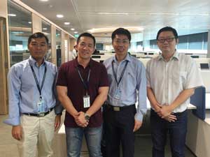 The Institute of Microelectronics team (from left to right): Faxing Che, Yong Han, Gongyue Tang, Boon Long Lau.