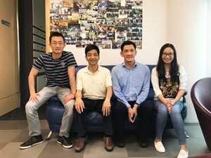Collaborators (from left) Sun Song, Bai Ping, Png Ching Eng Jason, and Wu Lin at the A*STAR Singapore Institute of High Performance