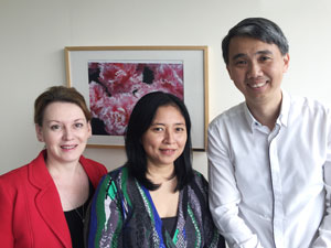 GUSTO team from left to right: Marielle V Fortier (KK Women’s and Children’s Hospital), Mya Thway Tint (National University of Singapore), and Yung Seng Lee (A*STAR Singapore Institute for Clinical Sciences).