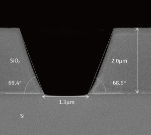 Tapered contact opening fabricated by new two-step plasma etching process.